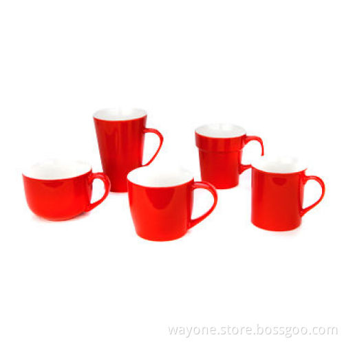 Ceramic Mugs, Comes in Glazed Red Color, Ideal for Promotional Purposes